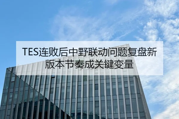 TES连败后中野联动问题复盘新版本节奏成关键变量